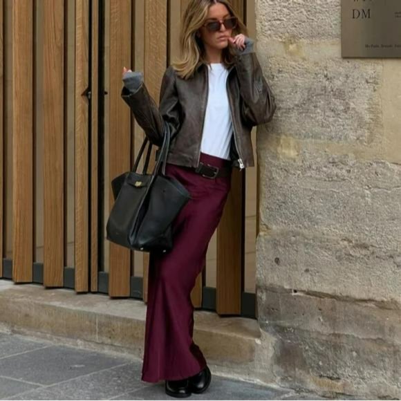 ZARA SATIN EFFECT SKIRT - Picture 15 of 16